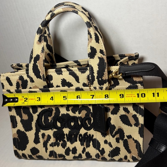 Coach Cargo Mini Canvas Leopard Print Tote Bag 20  Leopard W/ Dustbag - Picture 2 of 6